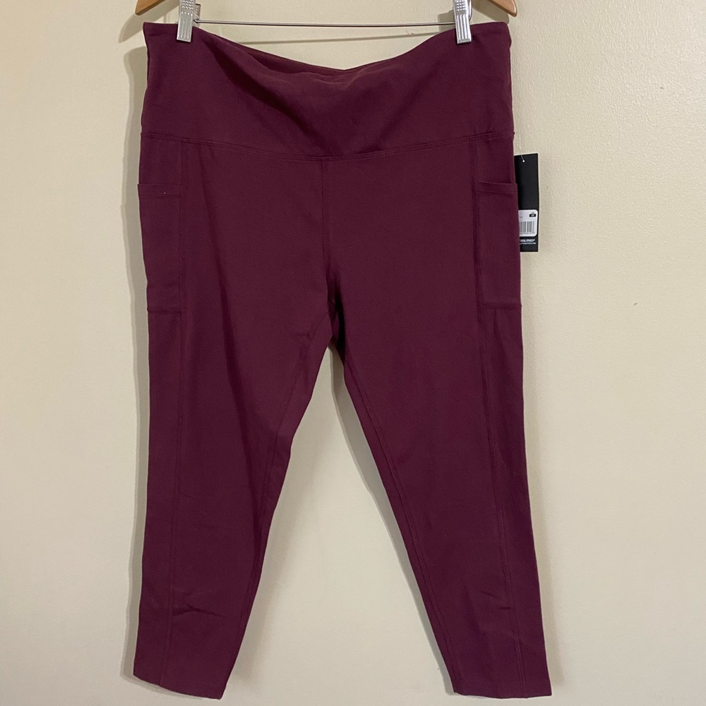 New Bally Total Fitness High Waisted MidCalf Leggings 1X Yoga Pants